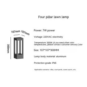 Outdoor Lawn Lamp Waterproof LED Landscape (Option: Four Columns 30CM)