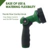 H2O WORKS Garden Hose Nozzle Thumb Control Heavy Duty Metal Water Nozzle with Adjustable Watering Patterns High Pressure Hose Nozzle Sprayer;  Pefect