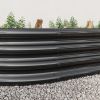 Raised Garden Bed Outdoor, Oval Large Metal Raised Planter Bed for for Plants, Vegetables, and Flowers - Black