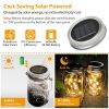 6 Pcs Solar Powered Mason Jar Lid Lights 20 LEDs Fairy String Lights Xmas Garden Decor