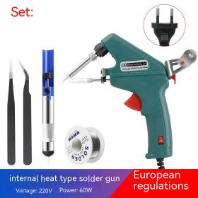 60W Internal Heat Manual Soldering Gun Household Repair Kit (Option: EU 220V-Ceramic Heating Core-60w)