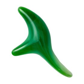 Resin Beeswax Triangle Sparrow Foot Massage Bird-shaped Acupoint Massager Triangle Manual Acupuncture Pen Amber Triple Fork (Option: Emerald Green-Large size)